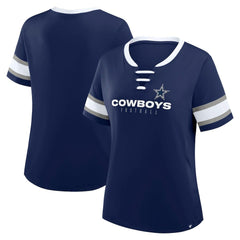 Women's Redzone Draw Play Athena Lace-Up T-Shirt - Dallas Cowboys