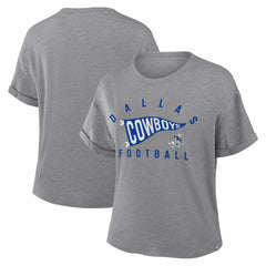 Women's Pennant Wave Tribute Tri-Blend Boxy T-Shirt - Dallas Cowboys