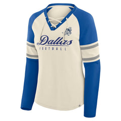 Women's Hometown Gridiron Hero Raglan Lace-Up V-Neck Long Sleeve T-Shirt - Dallas Cowboys