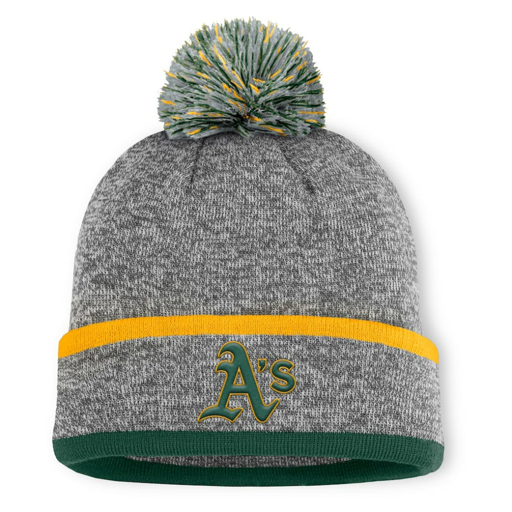 MLB Athletics Fanatics Backstop Cuffed Knit Hat with Pom