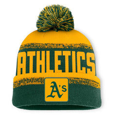 MLB Athletics Fanatics No-Doubter Cuffed Knit Hat with Pom