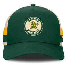 MLB Athletics Fanatics Inherited Side Stripe Trucker Adjustable Hat