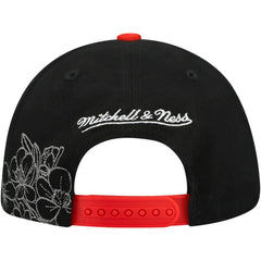 NHL Black/Red Chicago Blackhawks Mitchell & Ness May Flowers Pro Crown Adjustable Hat