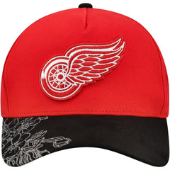 NHL Red/Black Detroit Red Wings Mitchell & Ness May Flowers Pro Crown Adjustable Hat