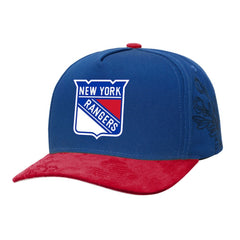 NHL Blue/Red New York Rangers Mitchell & Ness May Flowers Pro Crown Adjustable Hat