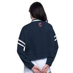 MLB Cleveland Guardians Starter Women's Power Play Cropped Pullover Sweatshirt
