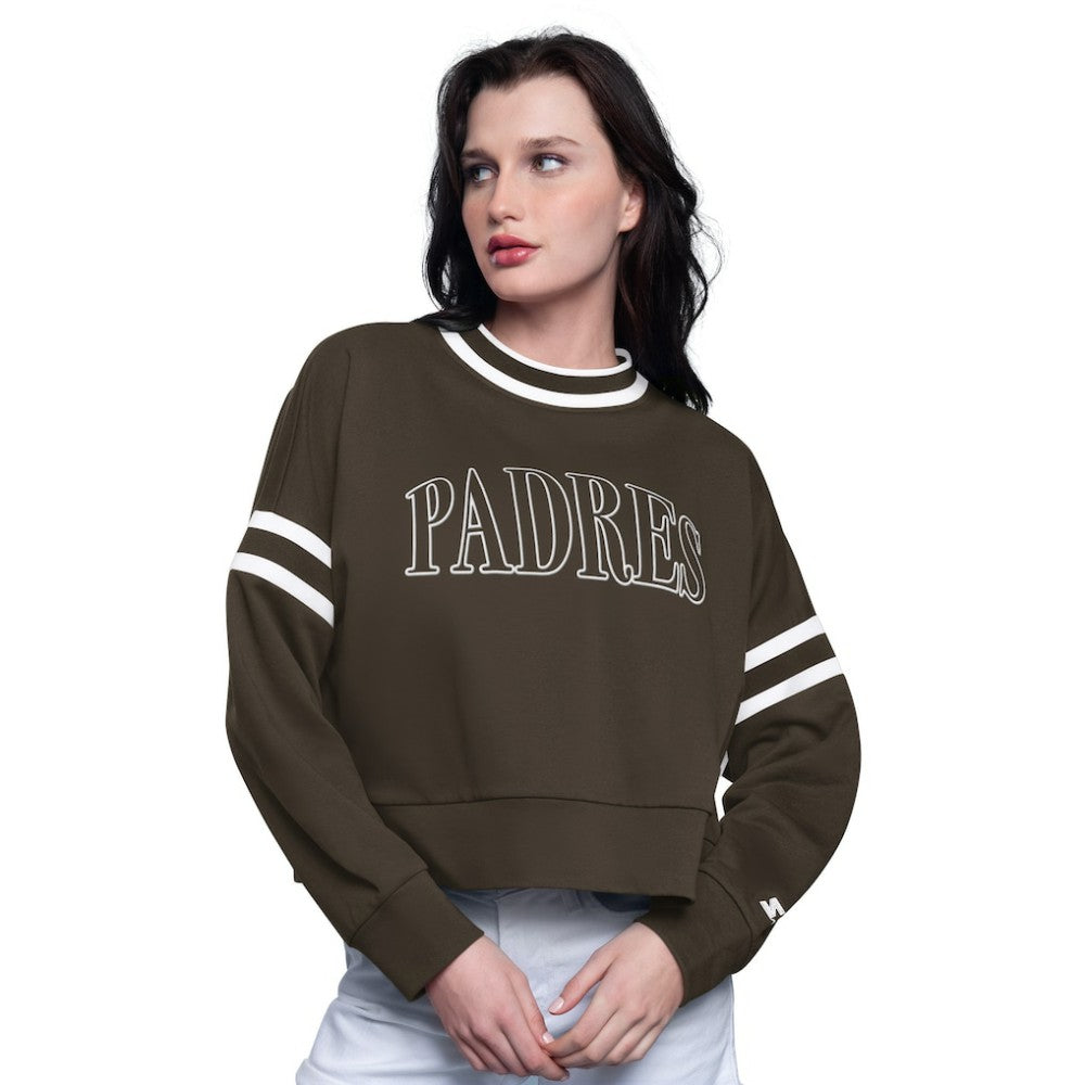 MLB San Diego Padres Starter Women's Power Play Cropped Pullover Sweatshirt