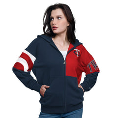 MLB Minnesota Twins Starter Women's Curve Ball Full Zip Hoodie Sweatshirt