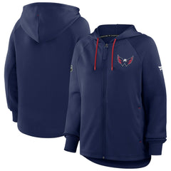 NHL Navy Washington Capitals Fanatics Women's Authentic Pro Rink Raglan Full-Zip Hoodie