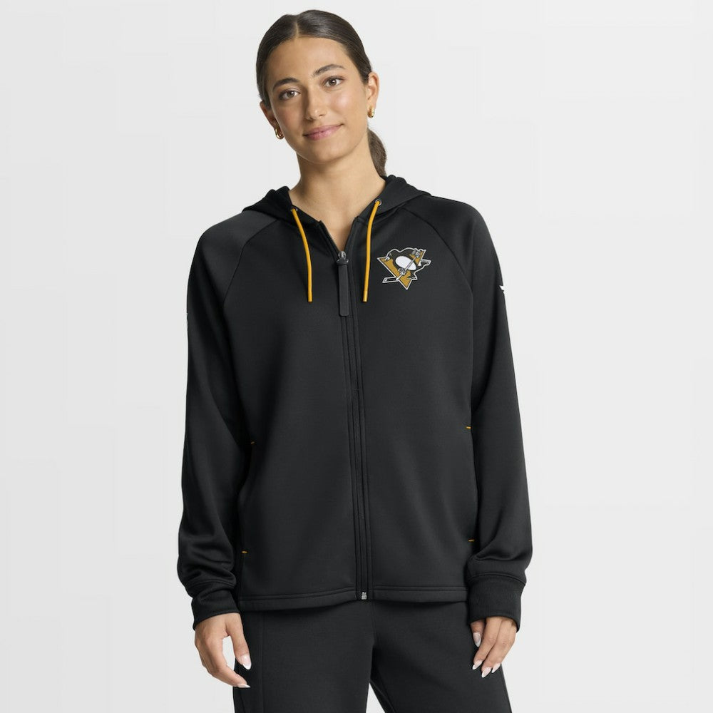 NHL Black Pittsburgh Penguins Fanatics Women's Authentic Pro Rink Raglan Full-Zip Hoodie