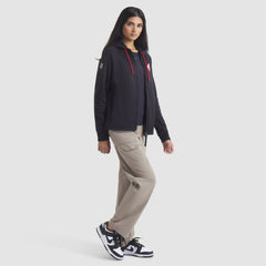 NHL Black Detroit Red Wings Fanatics Women's Authentic Pro Rink Raglan Full-Zip Hoodie