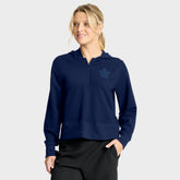 NHL Navy Toronto Maple Leafs Fanatics Women's Authentic Pro Road Tri-Blend Quarter-Zip Hoodie