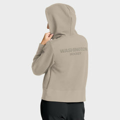 NHL Tan Washington Capitals Fanatics Women's Authentic Pro Road Tri-Blend Quarter-Zip Hoodie