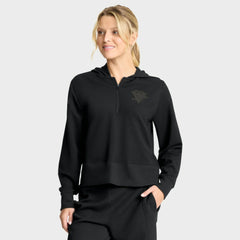 NHL Black Pittsburgh Penguins Fanatics Women's Authentic Pro Road Tri-Blend Quarter-Zip Hoodie