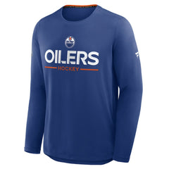NHL Royal Edmonton Oilers Fanatics Authentic Pro Rink Tech Long Sleeve T-Shirt