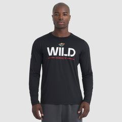 NHL Black Minnesota Wild Fanatics Authentic Pro Rink Tech Long Sleeve T-Shirt