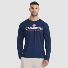 NHL Navy Montreal Canadiens Fanatics Authentic Pro Rink Tech Long Sleeve T-Shirt
