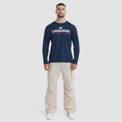 NHL Navy Montreal Canadiens Fanatics Authentic Pro Rink Tech Long Sleeve T-Shirt