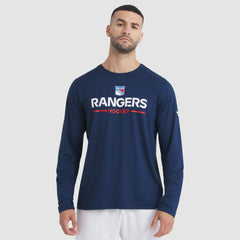 NHL Navy New York Rangers Fanatics Authentic Pro Rink Tech Long Sleeve T-Shirt