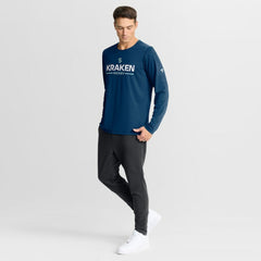 NHL Navy Seattle Kraken Fanatics Authentic Pro Rink Tech Long Sleeve T-Shirt