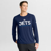 NHL Navy Winnipeg Jets Fanatics Authentic Pro Rink Tech Long Sleeve T-Shirt