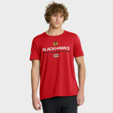 NHL Red Chicago Blackhawks Fanatics Authentic Pro Centennial Rink Tech T-Shirt