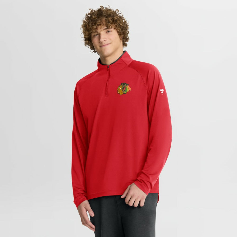 NHL Red Chicago Blackhawks Fanatics Authentic Pro Rink Training Quarter-Zip Pullover