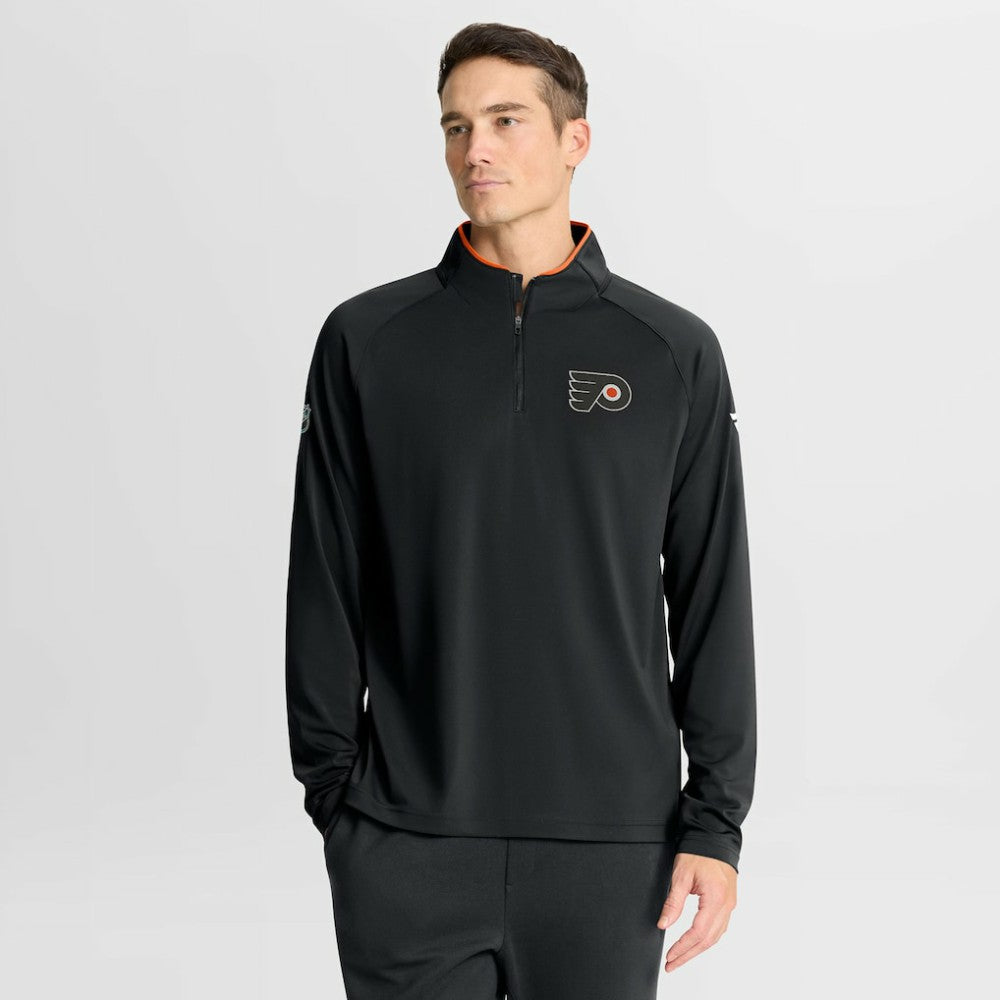 NHL Black Philadelphia Flyers Fanatics Authentic Pro Rink Training Quarter-Zip Pullover