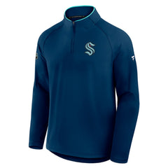 NHL Deep Sea Blue Seattle Kraken Fanatics Authentic Pro Rink Training Quarter-Zip Pullover