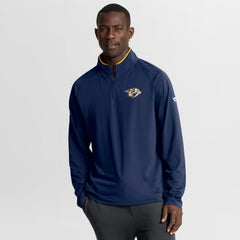 NHL Navy Nashville Predators Fanatics Authentic Pro Rink Training Quarter-Zip Pullover