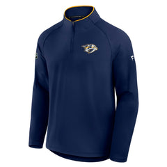 NHL Navy Nashville Predators Fanatics Authentic Pro Rink Training Quarter-Zip Pullover