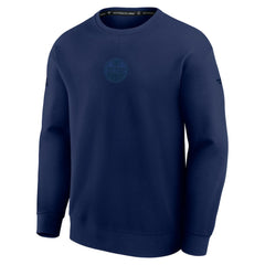 NHL Navy Edmonton Oilers Fanatics Authentic Pro Road Tri-Blend Sweatshirt
