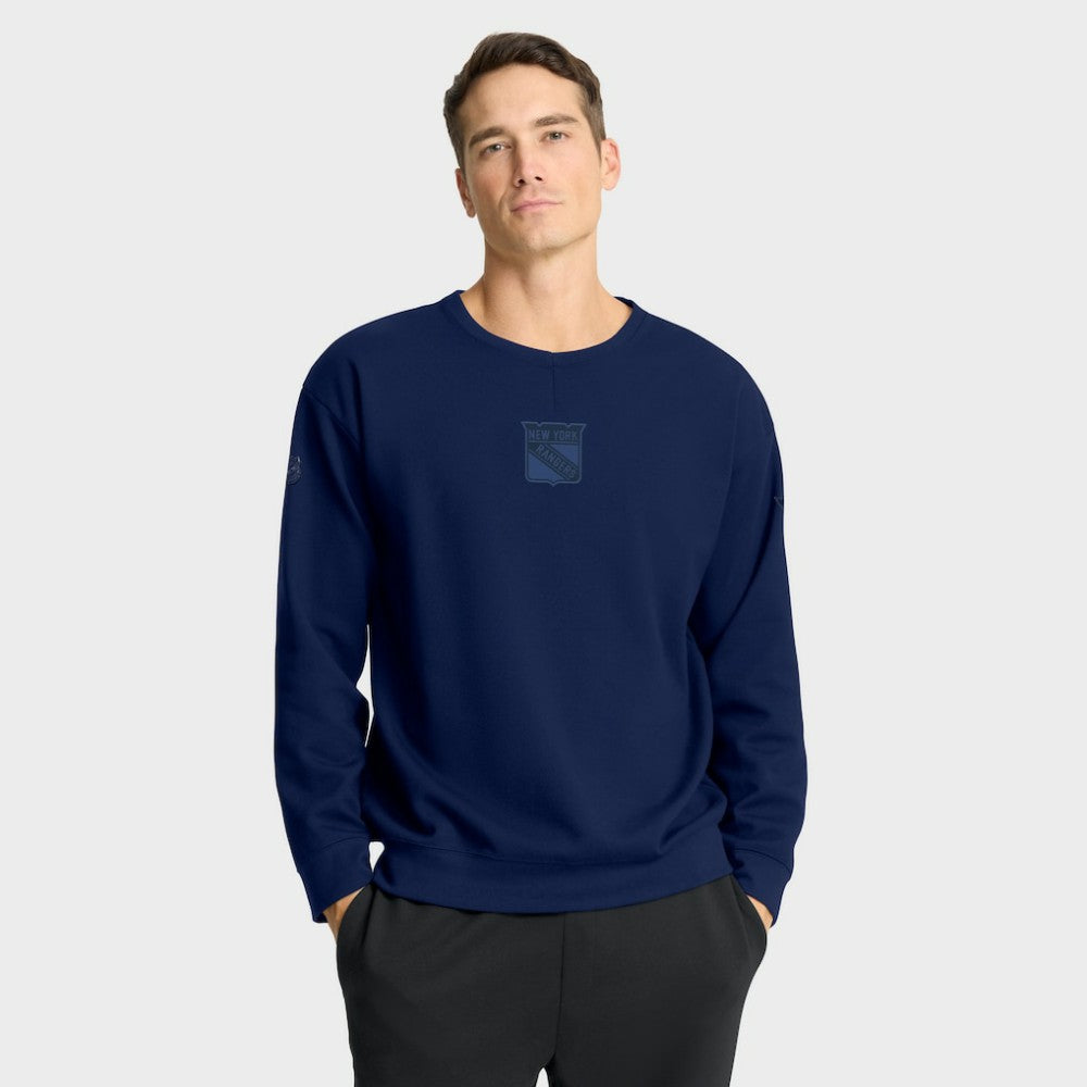NHL Navy New York Rangers Fanatics Authentic Pro Road Tri-Blend Sweatshirt