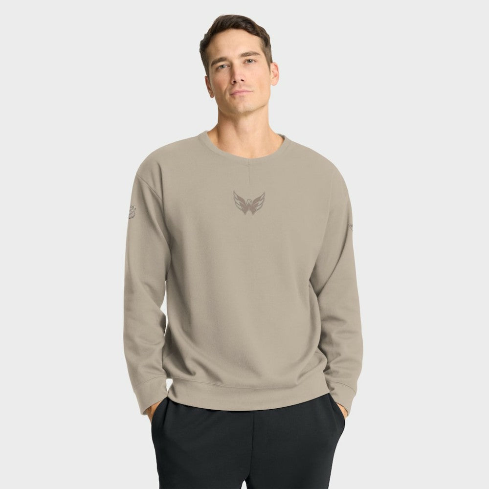 NHL Tan Washington Capitals Fanatics Authentic Pro Road Tri-Blend Sweatshirt