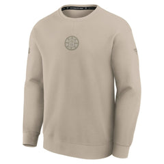NHL Tan Boston Bruins Fanatics Authentic Pro Road Tri-Blend Sweatshirt
