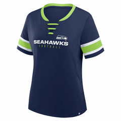 Women's Redzone Draw Play Athena Lace-Up T-Shirt - Seattle Seahawks