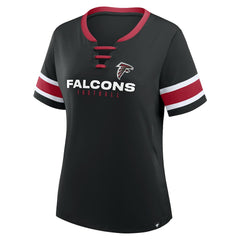 Women's Redzone Draw Play Athena Lace-Up T-Shirt - Atlanta Falcons
