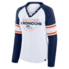 Women's Redzone Blitz Package Raglan Lace-Up V-Neck Long Sleeve T-Shirt - Denver Broncos