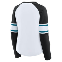 Women's Redzone Blitz Package Raglan Lace-Up V-Neck Long Sleeve T-Shirt - Jacksonville Jaguars