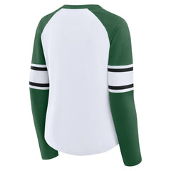 Women's Redzone Blitz Package Raglan Lace-Up V-Neck Long Sleeve T-Shirt - New York Jets