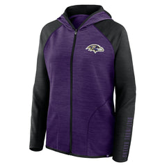 Women's Redzone End Around Pass Raglan Full-Zip Hoodie - Baltimore Ravens