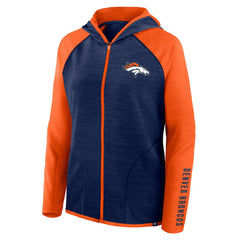 Women's Redzone End Around Pass Raglan Full-Zip Hoodie - Denver Broncos