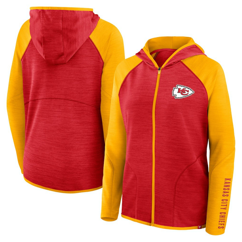 Women's Redzone End Around Pass Raglan Full-Zip Hoodie - Kansas City Chiefs
