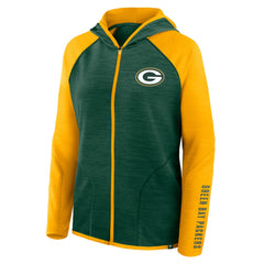 Women's Redzone End Around Pass Raglan Full-Zip Hoodie - Green Bay Packers