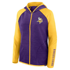 Women's Redzone End Around Pass Raglan Full-Zip Hoodie - Minnesota Vikings