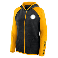 Women's Redzone End Around Pass Raglan Full-Zip Hoodie - Pittsburgh Steelers