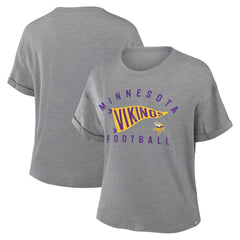 Women's Pennant Wave Tribute Tri-Blend Boxy T-Shirt - Minnesota Vikings