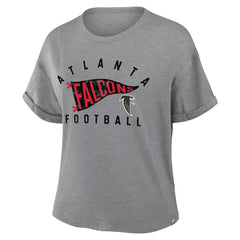 Women's Pennant Wave Tribute Tri-Blend Boxy T-Shirt - Atlanta Falcons
