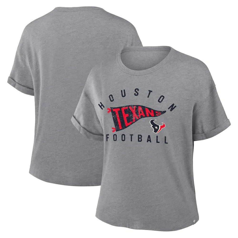 Women's Pennant Wave Tribute Tri-Blend Boxy T-Shirt - Houston Texans