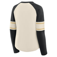 Women's Hometown Gridiron Hero Raglan Lace-Up V-Neck Long Sleeve T-Shirt - New Orleans Saints